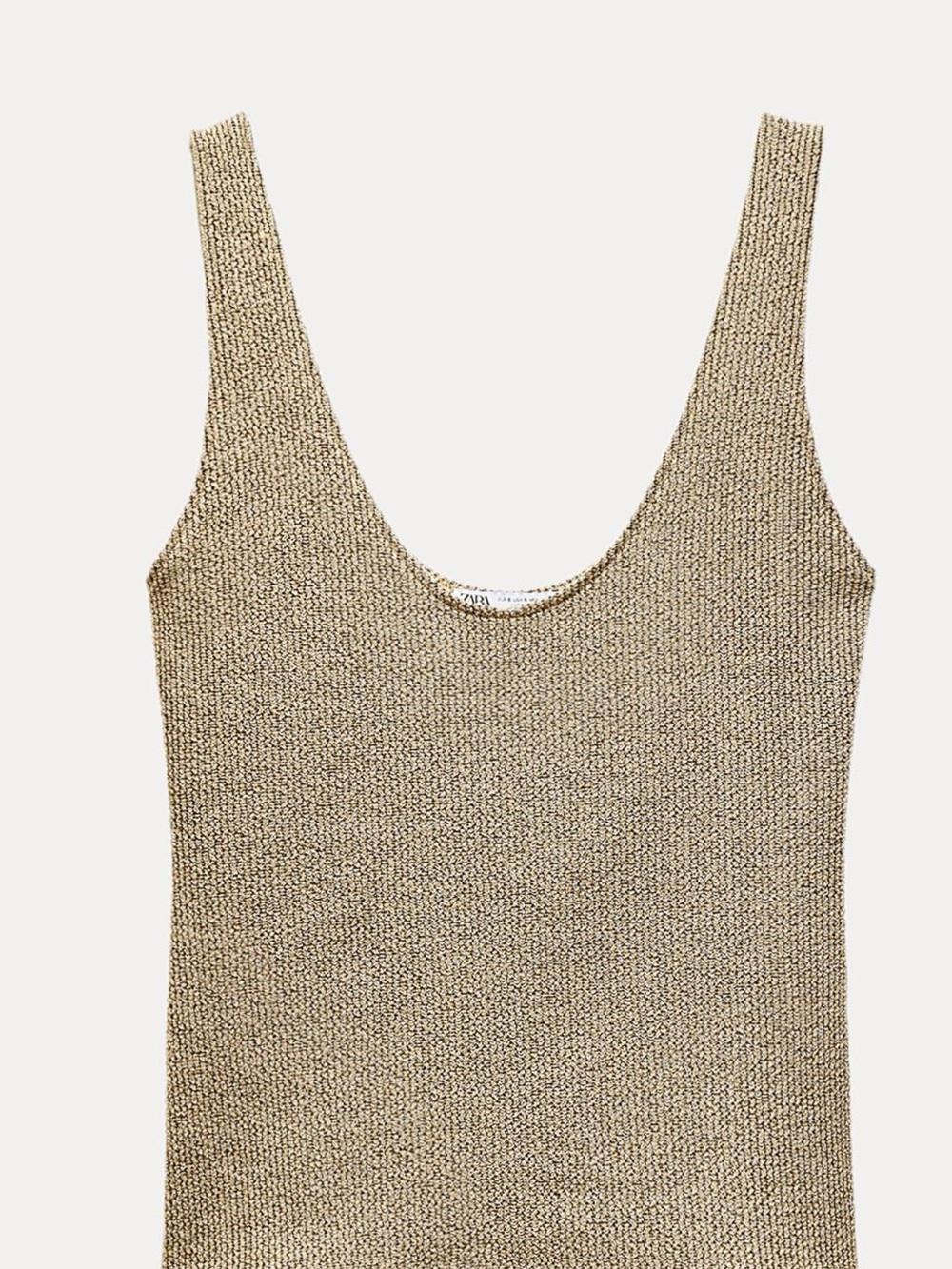 Zara Metallic Gold Knit Tank Top